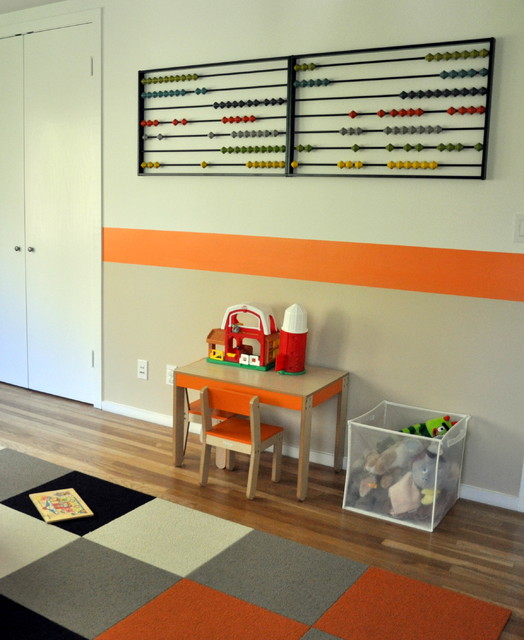 Дизайн детской комнаты в апельсиновом цвете