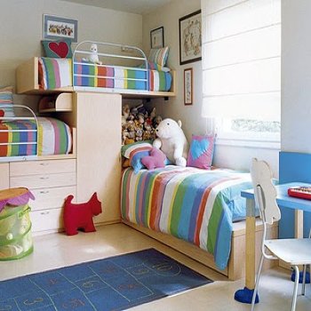 дизайн комнаты для троих детей