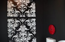 Дизайн туалетной комнаты в черно-белых тонах