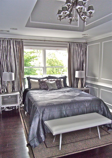 Дизайн стильной спальной комнаты в доме.