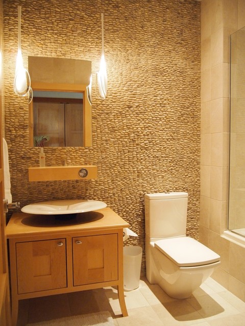 Интересный дизайн интерьера. Туалетная комната в пастельных тонах.